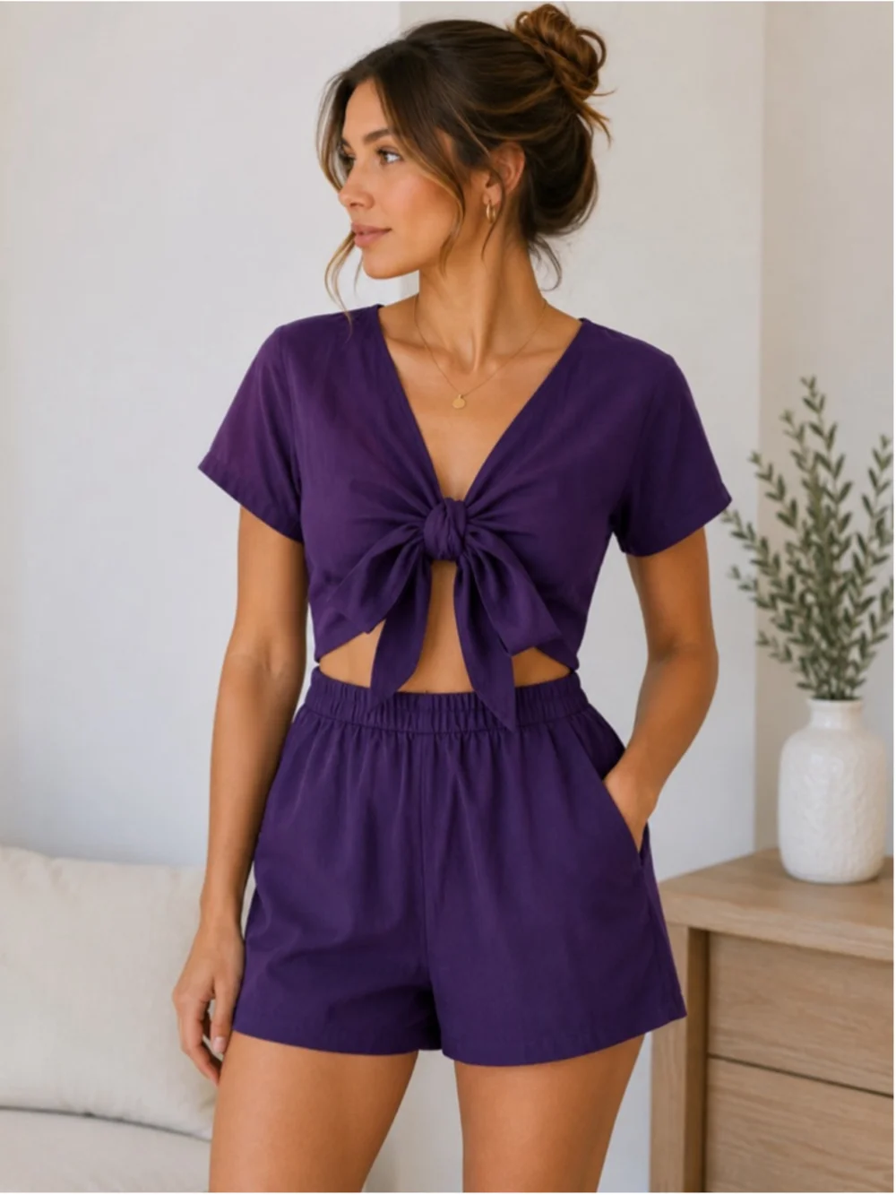 Women's H&M Romper Purple Size M Summer